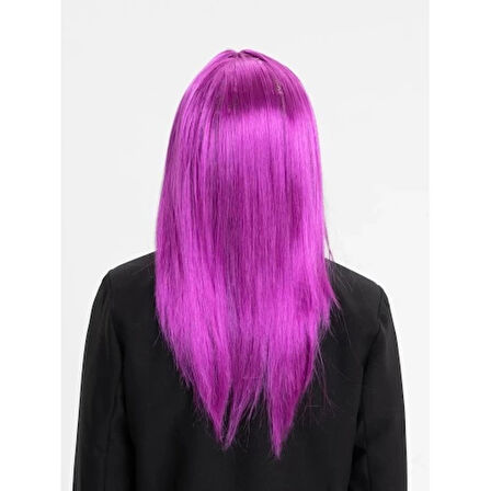 Dodes Fuşya Renk Düz Kesim Uzun Parti Peruğu Takma Saç