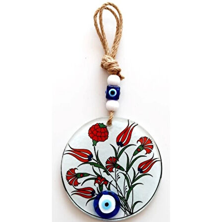 Dodes Lale Çiçeği Desenli Füzyon Cam Duvar Dekoru