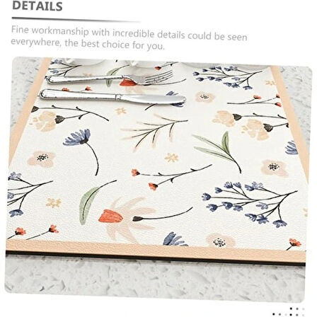 Dodes Çiçekli Kaymaz Servis Matı