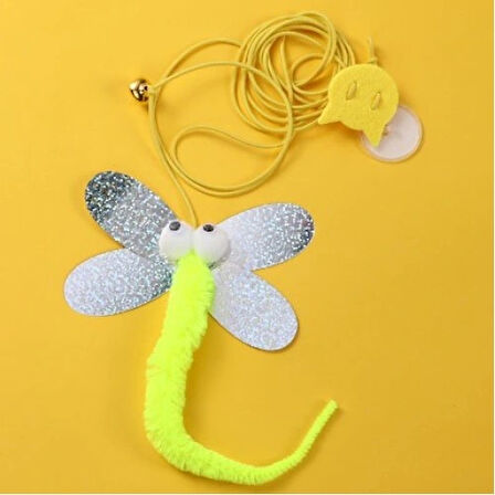 Dodes Kelebek Model Elastik Kendinden Yapışkanlı Kedi Oyun Oltası