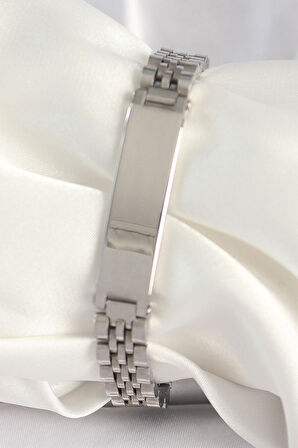 Dodes Dodes 316L Çelik Gümüş Renk Zincir Künye Model Erkek Bileklik TG27EB3718