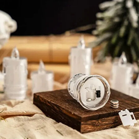 Dodes Gerçekçi Titrek Alev Efektli Pilli LED Mum 12'li Paket