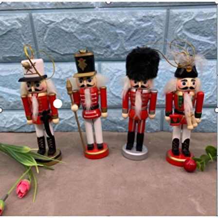 Dodes KURŞUN ASKER AHŞAP DEKORATİF EŞYA (4LÜ SET 13CM)