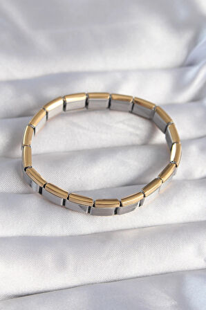 Dodes Dodes 316L Çelik Çift Renk Yazılı Nomination Bileklik TG27BB6111