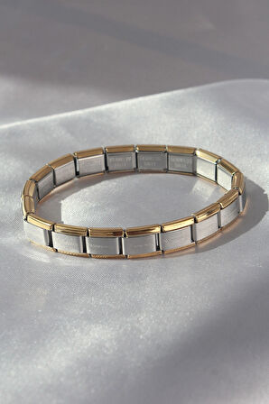 Dodes Dodes 316L Çelik Çift Renk Yazılı Nomination Bileklik TG27BB6111