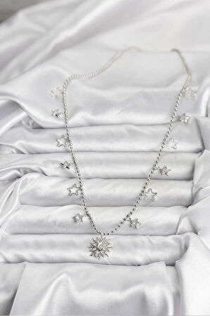 Dodes Dodes Pirinç Gümüş Renk Güneş Model Kadın Kolye TG27BKO10655