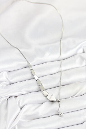 Dodes Dodes Pirinç Yılan Model Gümüş Renk Asansörlü Kadın Kolye TG27BKO10553