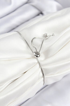 Dodes Dodes Pirinç Zirkon Taşlı Sıralı Daire Model Gümüş Renk Asansörlü Kadın Bileklik TG27BB7718