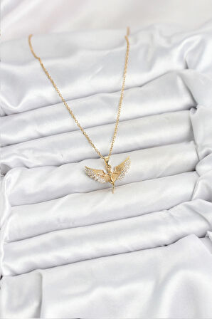 Dodes Dodes 316L Çelik Zincir Gold Renk Melek Model Kadın Kolye TG27BKO10621