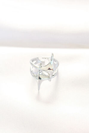 Dodes Yıldız Model Silver Renk Ayarlanabilir Yüzük TG27BYK3143