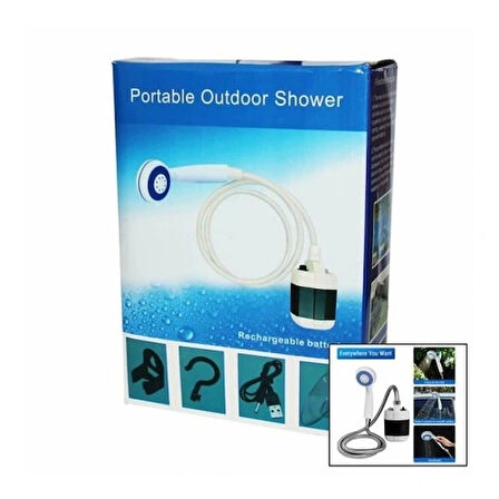 Dodes Taşınabilir Şarjlı Seyyar Duş Seti ( Pompa - Hortum - Duş Başlığı )