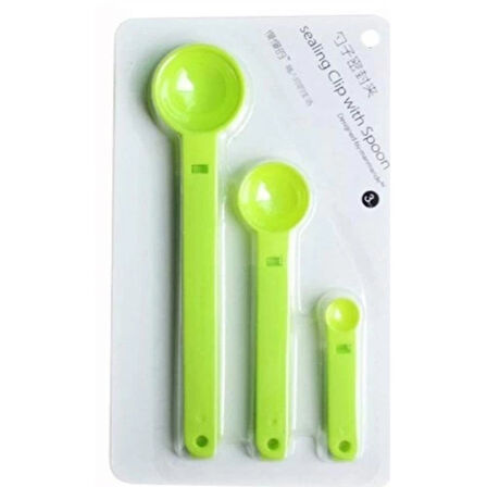 Dodes Ölçme Kaşıklı Poşet Klipsi 3'lü Paket