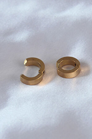 Dodes 316L Çelik Gold Renk Sıkıştırmalı Erkek Küpe TG27EKP278