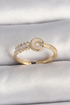 Dodes Dodes Pirinç Gold Renk Zirkon Taşlı Ayarlanabilir Kadın Yüzük TG27BYK3561