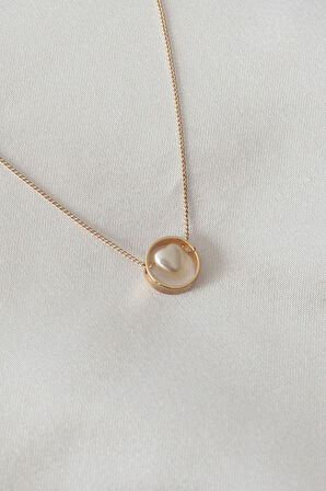 Dodes Gold Renk Minimal Kalp Figür Kadın Kolye TG27BKO6850