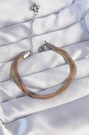 Dodes Dodes 316L Çelik Renkli İtalyan Zincir Model Çoklu Bileklik TG27BB6186