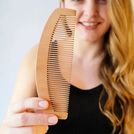 Dodes 12'li Oval Dar Dişli Ahşap Tarak Seti