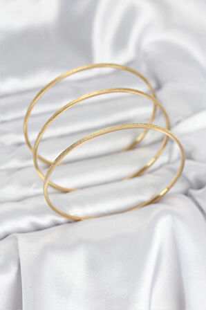 Dodes Dodes 316L Çelik Gold Renk Simli Model Ajda 65 mm Kadın Bileklik TG27BB8076