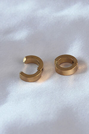 Dodes Dodes 316L Çelik Gold Renk Sıkıştırmalı Erkek Küpe TG27EKP278