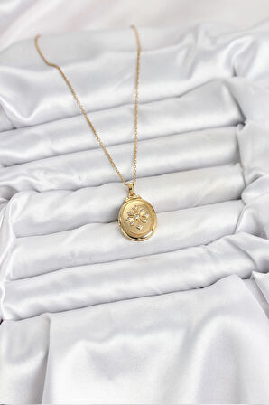 Dodes Dodes 316L Çelik Zincir Gold Renk Kapaklı Açılabilir Model Kadın Kolye TG27BKO10626