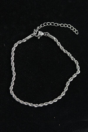 Dodes Dodes 316L Çelik Burgu Model Gümüş Renk Erkek Bileklik TG27EB3740