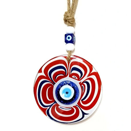 Dodes Cam Nazar Boncuklu Kırmızı Şeker Modelli Duvar Süsü