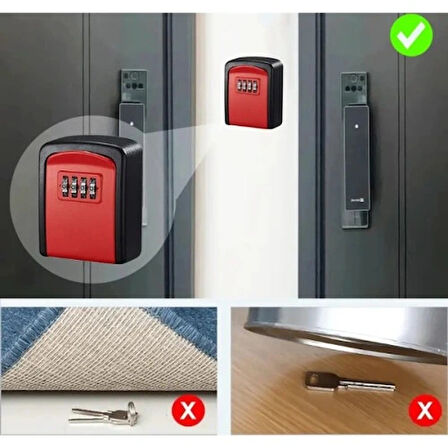 Dodes Kırmızı Şifreli Anahtar ve Eşya Saklama Güvenlik Kasası