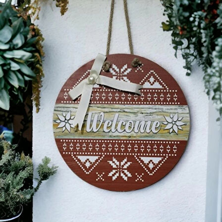 Dodes Dijital Baskı Welcome Kapı Süsü 30 Cm Kapı Süsü