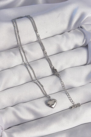 Dodes 316L Çelik Gümüş Renk Kalp Model Love Kolye TG27BKO8932