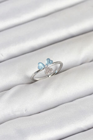 Dodes Pirinç Gümüş Renk Yonca Model Kadın Yüzük TG27BYK3895