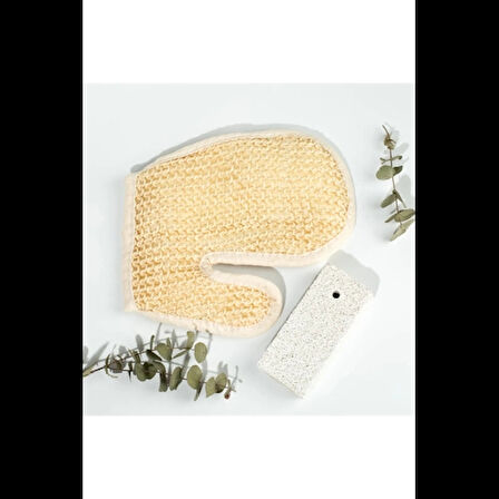 Dodes Banyo Lifi Kesesi Sisal Eldiven Eksfoliye Edici ve Topuk Ponza Taşı