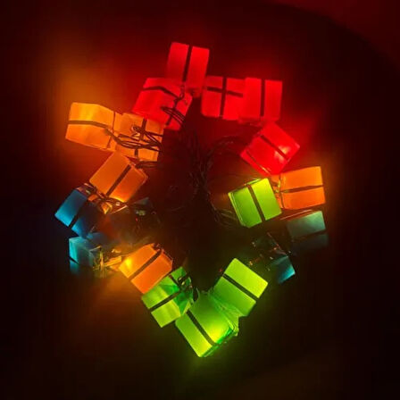 Dodes 4m 20 LED Pilli Hediye Kutusu Figürlü Lamba