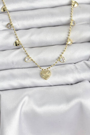 Dodes Dodes Pirinç Gold Renk Kalp Model Kadın Kolye TG27BKO10643
