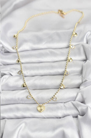 Dodes Dodes Pirinç Gold Renk Kalp Model Kadın Kolye TG27BKO10643