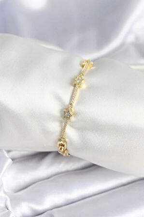 Dodes Pirinç Gold Renk Halley Yıldız Model Kadın Bileklik TG27BB7984