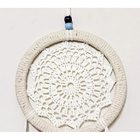 Dodes Kırmızı Kuş Tüylü Dream Catcher El Yapımı Düş Kapanı Duvar Süsü