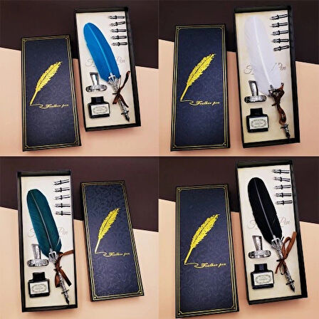 Dodes Tüylü Masaüstü Divit Kalem Seti