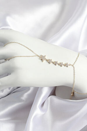 Dodes Dodes Pirinç Zirkon Taşlı Yıldız Model Gold Renk Kadın Şahmeran TG27SN687