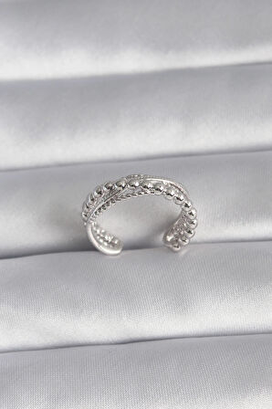 Dodes Pirinç Gümüş Renk Kadın Yüzük TG27BYK3030