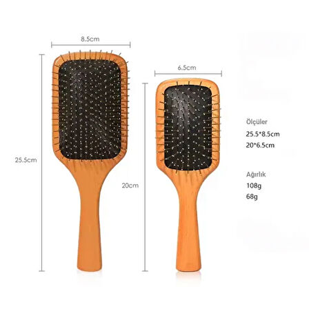 Dodes Çelik İğne Uçlu Bambu Tarak 21 cm 12'li Paket