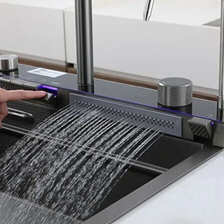 Dodes Akıllı Dijital LED Göstergeli Şelale Eviye Seti