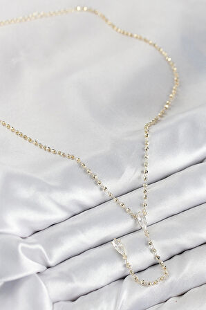 Dodes Pirinç Zirkon Taşlı Gold Renk Kadın Y Kolye TG27BKO10497