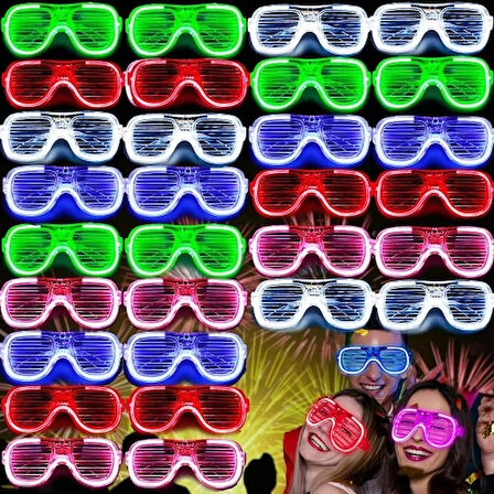 Dodes Glow Işıklı Panjur Parti Gözlüğü 12 Adet