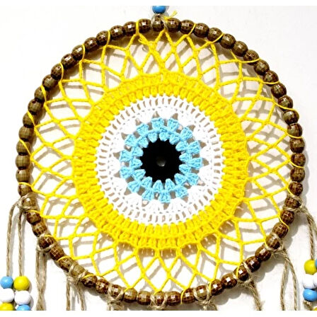 Dodes Sarı Motifli Renkli Boncuklu El Yapımı Duvar Süsü