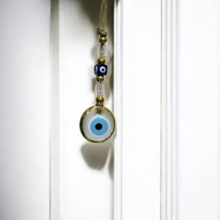 Dodes  Yaldızlı Şeffaf Nazar Boncuklu Cam Duvar Süsü