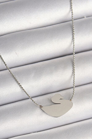 Dodes Dodes 316L Çelik Gümüş Renk Zincir Kuğu Model Kadın Kolye TG27BKO9872