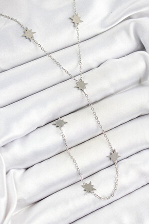 Dodes 316L Çelik Kutup Yıldızı Figürlü Y Model Gümüş Renk Kadın Kolye TG27BKO10332