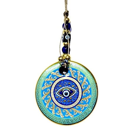 Dodes Yaldızlı Turkuaz Renk Duvar Süsü Cam Duvar Dekoru