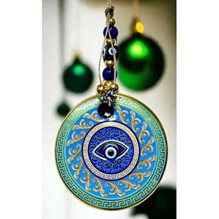 Dodes Yaldızlı Turkuaz Renk Duvar Süsü Cam Duvar Dekoru