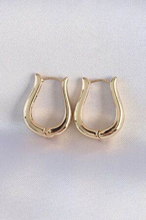 Dodes Dodes Pirinç Gold Renk İçi Boş Gül Küpe TG27BKP8976